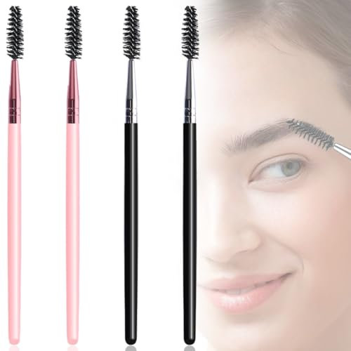 Clyhon 4 Pezzi Pennello per Ciglia, Pettine per Ciglia, Pennello Sopracciglia, Pennelli da Ciglia, Spazzolino per Ciglia, per Modificare Sopracciglia e Ciglia