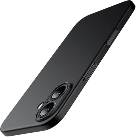 JETech Ultra Slim Case for iPhone 16, Black | Camera Lens Protection, Lightweight, Matte Finish, Minimalist Hard PP Material Cover, Supports Wireless Charging