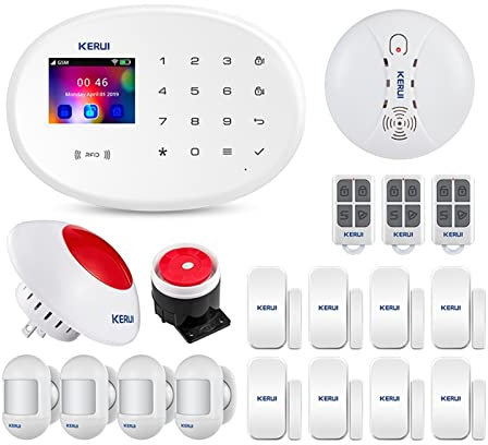 OUTFYT Tuya Smart Alarm System Kit WiFi gsm 4G Seguridad de casa App Remote Control Full Color Touch Panel Burglar Pir Sensor de Movimiento,Sistema De AutomatizacióN del Hogar(Kit 4)