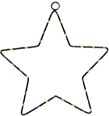Spetebo LED Leuchtstern schwarz - 35 cm - Deko Weihnachts Stern für Innen - Metallstern zum Hängen Fensterdekoration Weihnachtsdeko
