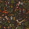VEELIKE Tapete Wald Fototapete Selbstklebend Tapete Kinderzimmer 44.5 cm x 900 cm Mustertapete Klebefolie Blumen Schwarz Tapeten Wohnzimmer Muster Möbelfolie Küche Klebetapete Kindertapete Entfernen