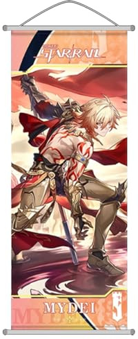 Honkai: Star Rail Scroll Poster for Indoor Décor(27.5 inch x 10 inch), Hanging Wall HD Printing Artistic Canvas Honkai: Star Rail Character Posters for Game lovers. (Mydeimos)