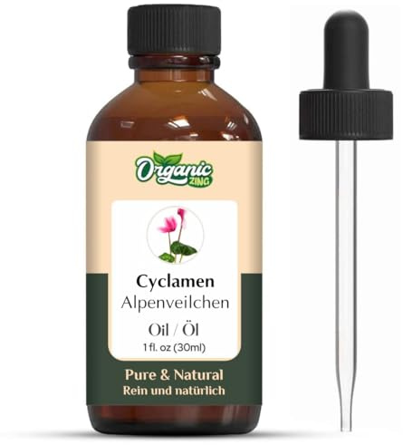 Organic Zing Olio per ciclamino (ciclamino persicum) | Pure & Natural Essential Oil per skincare, aroma e diffusori – 30 ml/1.01fl oz