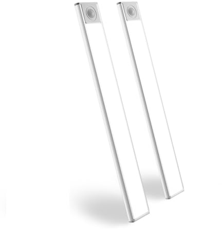 under cabinet Schrankbeleuchtung Led Lampe mit Bewegungsmelder Unterbauleuchte Küche Licht Aufladbar mit USB&Sensor Dimmbar Schranklicht Treppenlicht Vitrinenbeleuchtung Magnetische 2 Stück 30CM