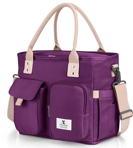 Hafmall Borsa Termica Porta Pranzo 18L con Spalla Regolabile, Borsa Porta Pranzo Impermeabile, Borsa Frigo Pranzo per Picnic,Lavoro, Scuola, Viaggio, Campeggio, Mare (Viola)