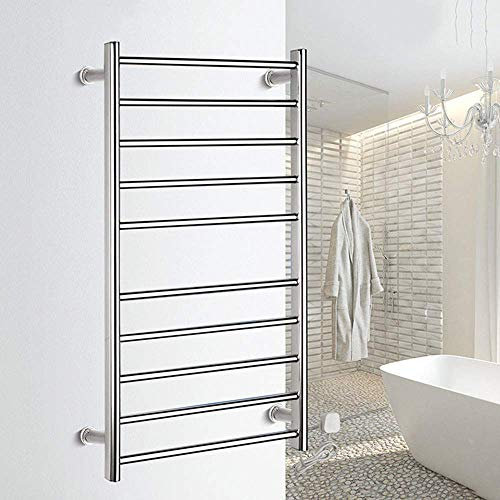 Radiatore scaldasalviette elettrico riscaldato, termostato da bagno cromato, acciaio inossidabile, più resistente alla corrosione adatto per bagno, balcone, 950 mm * 500 mm Interesting life