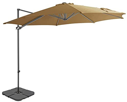 Garden parasols Outdoor Cantilever Umbrella Portable Base - UV-Resistant Round Garden Parasol in Anthracite Grey, Aluminium Frame, Diameter with Adjustable Tilt for Sun Protection Outdoor parasols