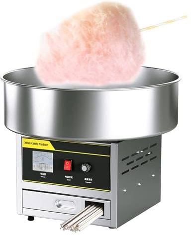 Pink Beryl Máquina de Hilo de azúcar Comercial de 1200W, máquina de algodón de azúcar Profesional, máquina eléctrica de algodón de azúcar para la Fiesta de cumpleaños, de Plata