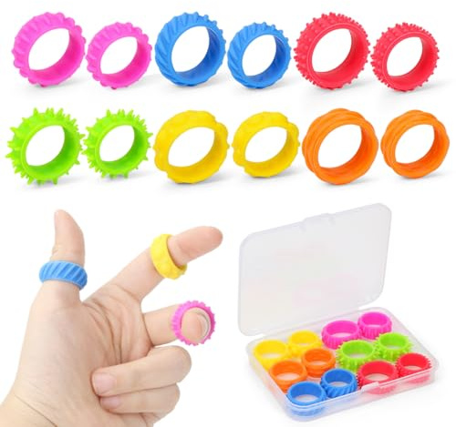 12 Pièces Fidget Toys, Bague Anti Stress Enfants, Jouet Sensoriel, Jouets Anti-Stress en Silicone pour Enfant TDAH et Adulte pour Soulager Stress et Anxiété