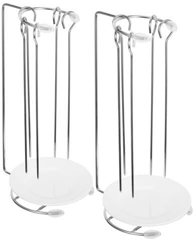 PartyKindom 2Ensembles Support de Brochette Suspendu Acier Inoxydable pour Barbecue Pratique et Facile à Transporter pour Camping et Cuisine Extérieur