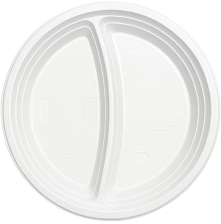 MyPapp Plastikteller 1000 Stück Zweigeteilt | Mehrweg Ø22 cm Plastik Teller Kunststoffteller | Partyteller Partygeschirr Plastikgeschirr Spülmaschinenbeständig (1000)