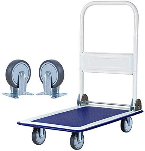 ZGLINMZ Trolley Durable Heavy-Duty Industrial Lightweight Folding Barrow Telescopic Sack Truck Trolley Hand Cart