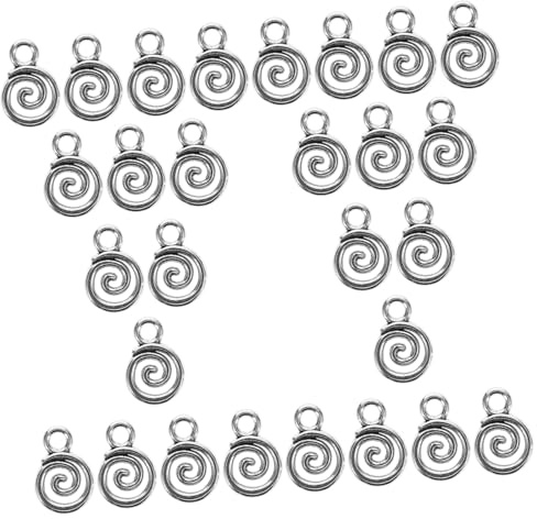 AKOOSY 40 Stück Spiralförmige Antik Silber Anhänger Schmuckornamente Selbstgemacht Für Armbänder Halsketten Ohrringe Kreative Schmuckherstellung