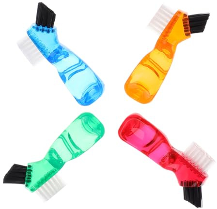 Anneome 4 pièces Brosse pour Prothèses Dentaires avec Poils Doux Manche Court Ergonomique pour Nettoyage des Dents et Appareils Orthodontiques Retainer Cleaner Multi-