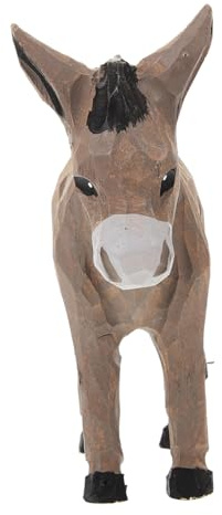 BAZEITFLOW Estatua de Burro Diseño Compacto y Detalles Intrincados de Madera Hecha a Mano y Estilo Rústico Vintage para Decoración de Oficina