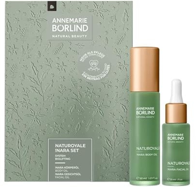 ANNEMARIE BÖRLIND NATUROYALE !NARA SET Body Oil 50ml + Facial Oil 30ml | Anti-Aging Pflegeset Körper & Gesicht, Feuchtigkeitsspendendes Körperöl, Straffendes Gesichtsöl, !Nara-Öl aus Namibia