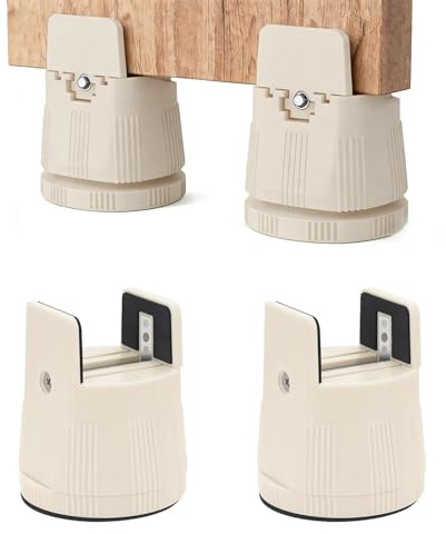 4 Pezzi Rialzo per Mobili 6-8 cm - Rialzo Regolabile per Letto con Morsetto a Vite per Gambe da 10-50mm - Alzate Robusti per Letto, Divano, Tavolo e Sedia - Include Cacciavite