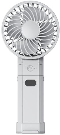 Mini ventilador de mano recargable por USB con diseño plegable, funcionamiento silencioso, múltiples ajustes de velocidad y pantalla de refrigeración extraíble, batería de 4000 mAh, color blanco