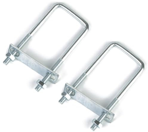 MeevrgR Lot de 2 boulons et écrous en U carrés galvanisés M10 avec haute résistance à la traction pour remorques de bateau