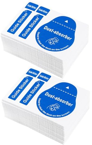 Ipetboom 200Pcs LCD Screen Dust Removal Stickers for Phone and Tablet, Cell Phone Dust Absorber Decals, Screen Cleaning Paper for Electronics Maintenance