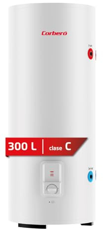 Corberó – Termo Eléctrico Vertical CTWB300 | 300L | Panel Manual | Termómetro Exterior | Termostato Regulable | Tanque Esmaltado | Protección Anticorrosión | Eficiencia Energética C