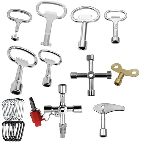 20-teiliges Werkzeugschlüssel-Set, SVOCK Heizkörperentlüftungsschlüssel, Zählerkasten-Werkzeug, Gaszähler-Box, Universal-Schaltschrankschlüssel, professionelle Heizkörperschlüssel, universeller