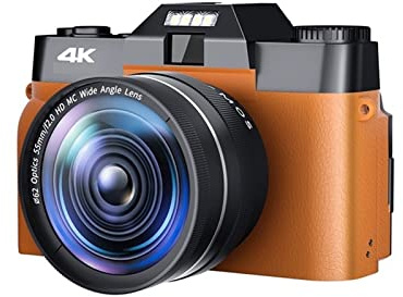 Videokamera, Vidvinkel makroobjektiv Digitalkamera Rotera skärm 48MP 4K videokamera Autofokus Webbkamera Vintage Fotografi Kamerainspelare(128G TF CARD,NA-U800-LO)