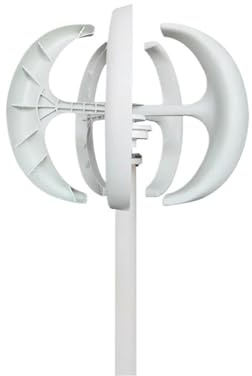 Aerogenerador Generador de viento eje vertical 400W, turbina eólica tipo bola roja y blanca 12V 24V for uso marino terrestre(12V)