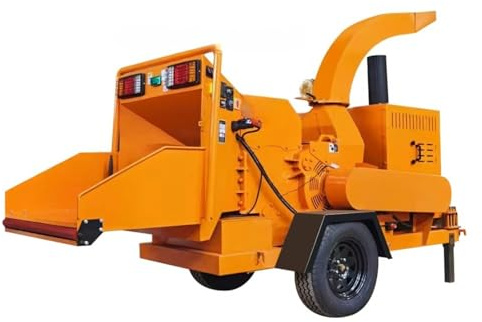 Smerigliatrice per legno professionale Cippatrice Alimentazione automatica Cippatrice Trituratore trainabile Unità mobile per paesaggistica e appaltatori