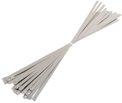 Fascette fermacavi metalliche in acciaio inossidabile da 4,6 mm con chiusura multifunzionale zip in metallo rivestita involucro di scarico per Gestione(200pcs,4.6x100mm)