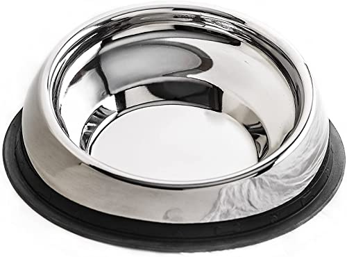 Enhanced Pet Bowl - Hundskål i rostfritt stål för hundraser med platta ansikte - veterinärgodkänd - halkfri sned med räffa - mindre röra, mindre gas och bättre matsmältning