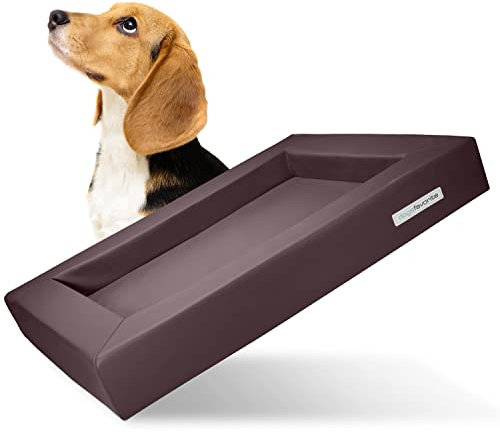 dogsfavorite Hunde-Bett - waschbares Hundekörbchen - hochwertiges Hundesofa - gelenkschonendes Hundekissen - robuste Hundematte - Hundekorb - Gr. XL 130 x 100cm - braun