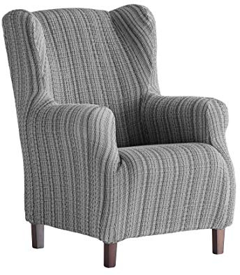 Martina Home Sesselhusse, elastisch Ohrensessel 33x42x8 cm grau