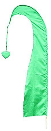 Original Balifahne mit Bambusstange | 2m, Grün | Gartenfahne für Balkon & Terrasse | Wetterfestes Satin Windspiel | Asien Deko Komplettset