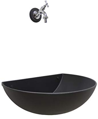 FONDERIA BONGIOVANNI Fontana Wandbrunnen Modell FB35 Farbe Gusseisen mit Chrom Wasserhahn für Haus und Garten