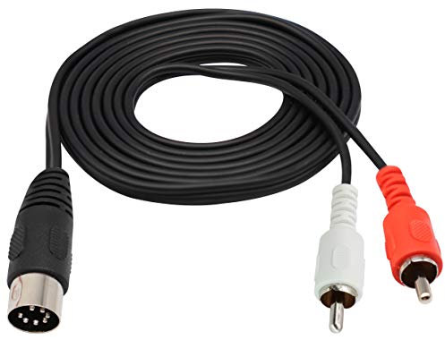 zdyCGTime 2 RCA auf DIN 7 Poliger Verlängerungskabel, 7-poliges Din Männlich zu 2RCA Männlich Stecker Audiokabel,Kompatibel mit Bang & Olufsen B & O, Naim, Quad. Stereoanlage (1.5 M).