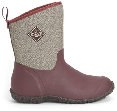 Muck Boots Women's Muckster II Mid Pull on Waterproof Mid Boot, Raisin, 5