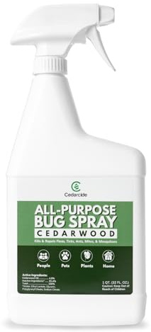 Cedarcide All-Purpose Bug Spray | Kill and Control Mosquitos, Fleas, Ticks, Ants | Made with Natural Essential Oils | Use on People, Pets & Kids (Cedarwood, Quart (32 Oz.))