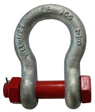 Hochfeste Omega-Schäkel 6,5 t geschweift mit Sicherheitsbolzen – robuster Safety-Schäkel als Anschlagmittel für Krane, Seile und Ketten