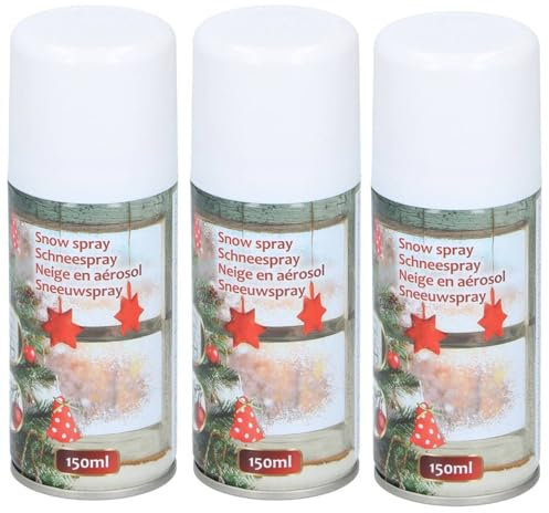 TOUS LES CADEAUX Lot de 3 - Neige Artificielle décorative Spray - 3 Bombes de Neige décorative - pour Sapin de Noël, Décoration Fenêtres...