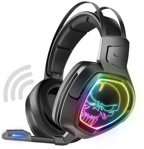 Spirit of Gamer | Auriculares Gaming Inalambricos RGB | Compatible PS5, PS4, Switch & PC | Cascos Gamer con Microfono | Tecnología inalámbrica de 2,4 GHz | Sonido 7.1 inmersivo | Aros Ajustables