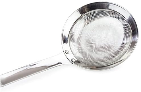 DSAINT Filtro de máquina de leche de soja de acero inoxidable 304 Dregs espuma de aceite cuchara de pesca colador colador de alambre de malla fina tamiz de harina (color: diámetro 9 cm)