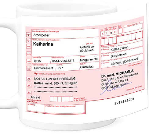 Rezept Tasse personalisiert für Kollegin Geschenk fürs Büro aus Keramik | Personalisiert, hochwertige Keramik, spülmaschinen- & mikrowellengeeignet, 330 ml