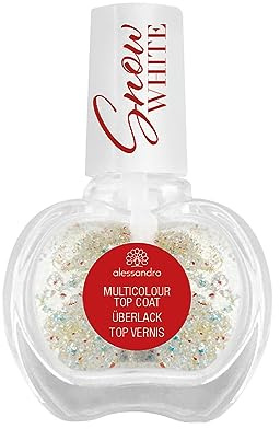 alessandro Nagellack - Multicolour Topcoat - Nailpolish - Snow White - Glänzender, schnelltrocknender Klarlack mit bunten Farbpartikeln - 7ml