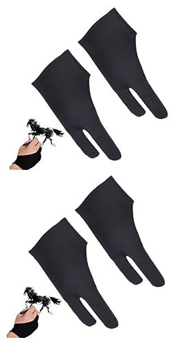 Hemobllo 4pcs Drawing Glove for Tablet Two Finger Artist Glove for Sketching for Light Box and Graphic Tablet Use