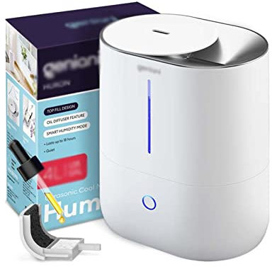Humidificador Portátil Humidificador grande de relleno superior de 4L, difusor de aceite esencial for el hogar, humidificador de aire ultrasónico inteligente for habitación grande y dormitorio Humidif