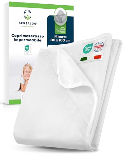 Sensalou Matratzenschoner 80x160 Wasserdicht - Matratzenauflage Kinder | Nässeschutz Unterlage aus Frottee Baumwolle, Oeko-Tex Bettauflage, waschbar bis 95 Grad, ideal für Allergiker & Reisen
