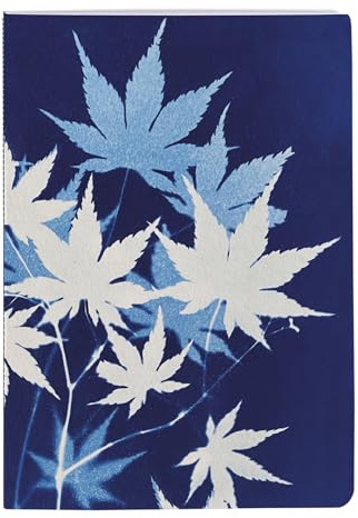 Clairefontaine 83502C - Notizheft Cyanotype, mit Fadenbindung A6 10,5x14,8 cm, 32 Blatt, liniert, Motive sortiert, 1 Stück