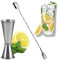 Dosatore Misurino Doppio per Cocktail 30ml /60ml Stile Giapponese 2 Cucchiaini Bar In Acciaio Inox Attrezzatura Per Bar,Discoteche,Party, Feste, Cocktail, Shaker (Argento)