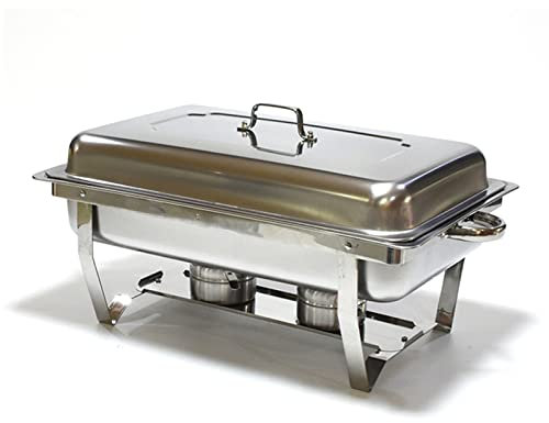 Chaffing Server Set, Buffet Warmer Server 2 Fack Chafing Disk Set, Matvärmare i Rostfritt Stål med Djup Slitsdesign, Idealisk för Användning på Hotellrestauranger